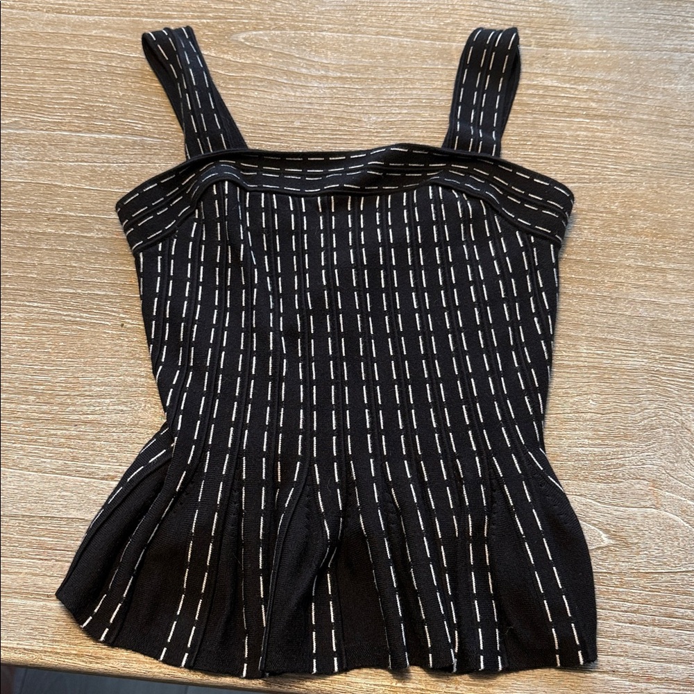 Express peplum top- small black and white